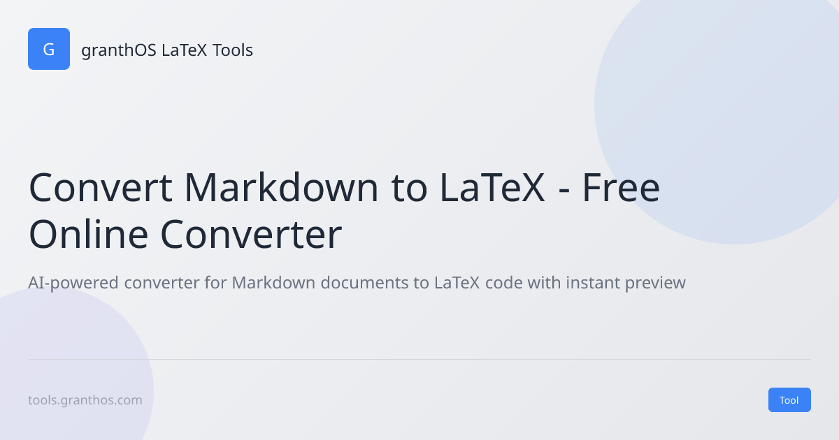 Convert Markdown to LaTeX Online Free - Markdown to LaTeX Converter