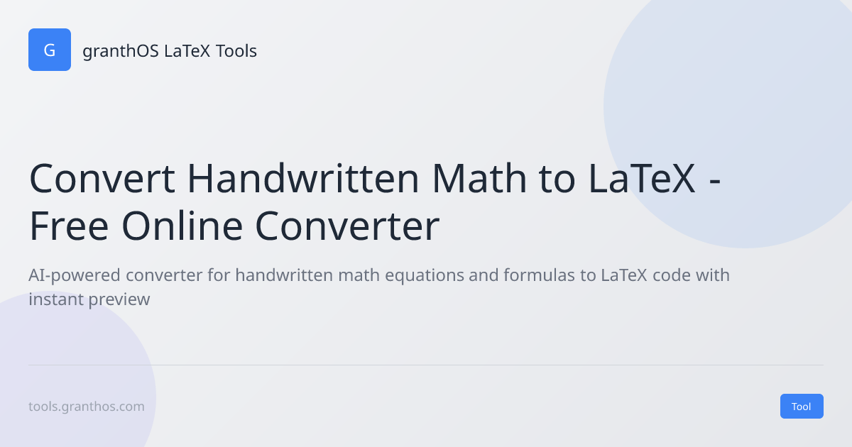 Convert Handwritten Math to LaTeX Online Free - Math Equation to LaTeX ...