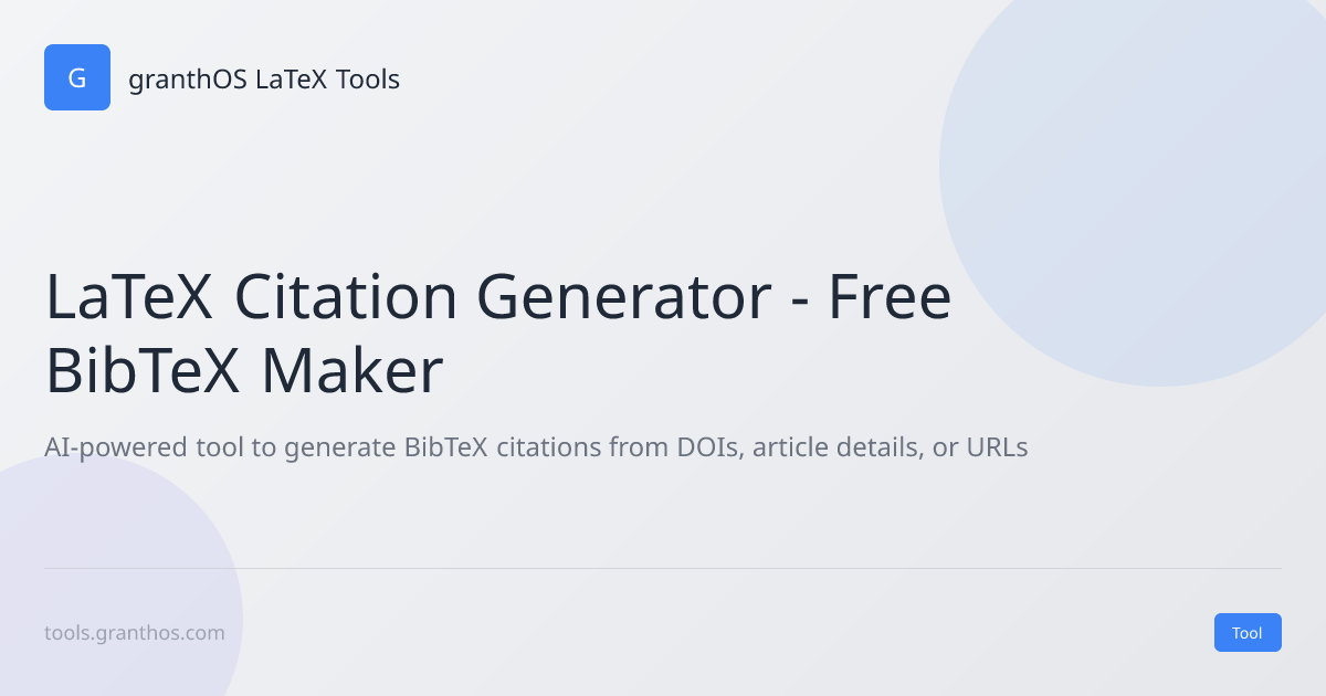 LaTeX Citation Generator - Free BibTeX Citation Maker | Generate ...